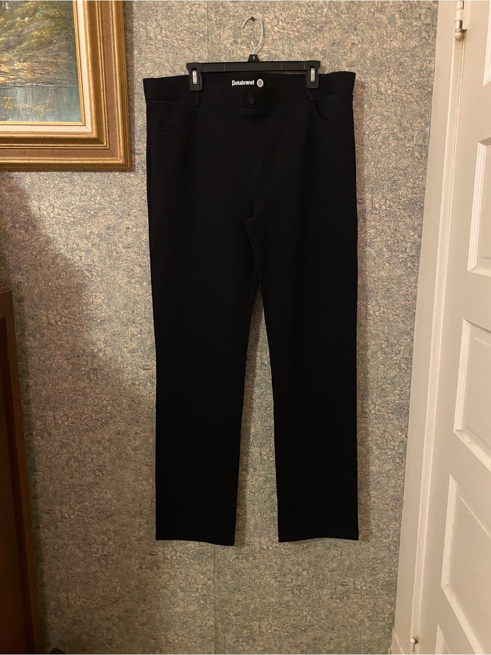 NWOT Betabrand Black pull on work leggings sz XXL long boot / straight leg